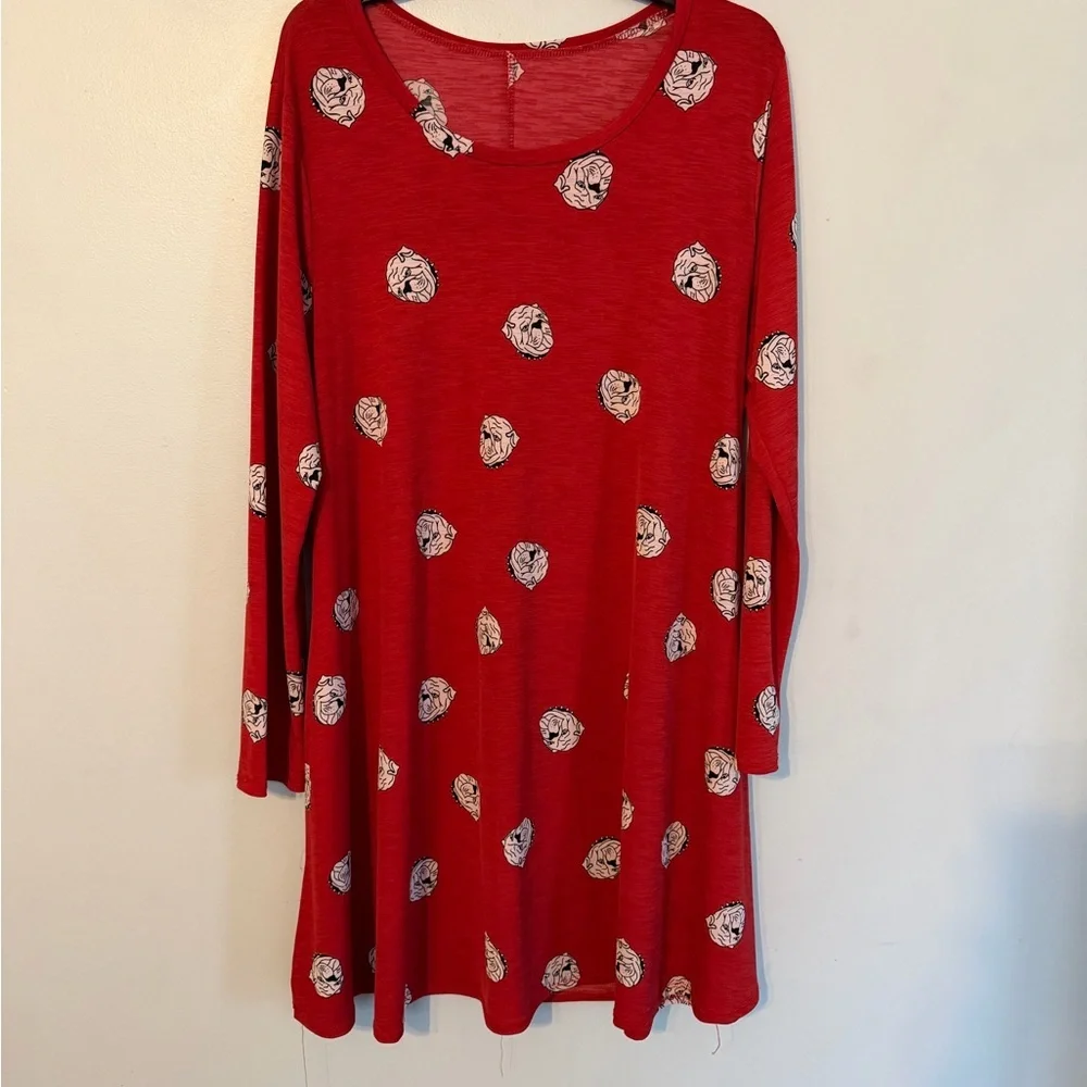 Georgia Bulldogs A-Line Long Sleeve Dress